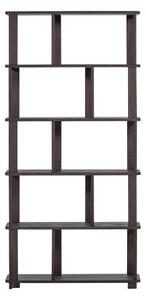 Тъмнокафява библиотека от масивен дъб 90x186x30 cm Riss – WOOOD