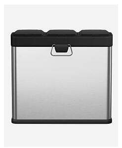 Кош за рециклиране, Songmics, 54L, Сребристо+Черно, LTB54L