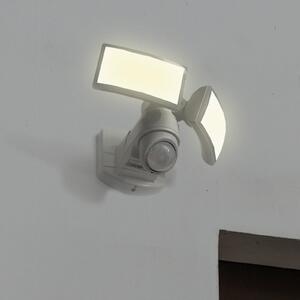 LUTEC LED прожектор с датчик за външна стена ARC, бял, 28 см, 2 лампи, IP54, Бял, Пластмаса, Модерен, Стенна ъглова