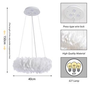 Brilagi - LED полилей на кабел FEATHER 3xE27/40W/230V + 3xLED/3W Ø 40 см бял