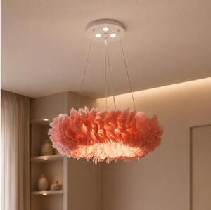 Brilagi - LED полилей на кабел FEATHER 3xE27/40W/230V + 3xLED/3W Ø 50 см, розов