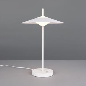 Trio Lighting LED настолна лампа „Амало“, матово бяла, височина 46 см, метал, CCT, Затъмняване, Бял, Дневна/трапезария, Метал, Модерен