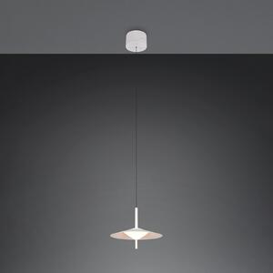 Trio Lighting LED висяща лампа „Амало“, матово бяло, Ø 30 см, метал, CCT, Затъмняване, Бял, Дневна/трапезария, Метал, Модерен