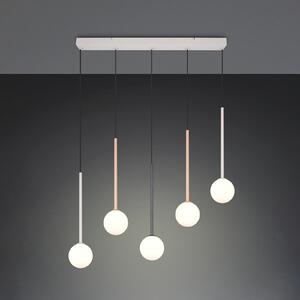 Trio Lighting Висяща лампа „Firano“, цветна, дължина 107 см, метална, с 5 лампи, Многоцветен, Дневна/трапезария, Метал, Модерен