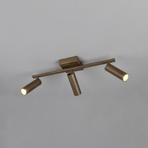 Trio Lighting Таванна лампа „Dara“, дължина 46 см, метал в платинен цвят, с 3 крила., Металик, Дневна/трапезария, Метал, Модерен
