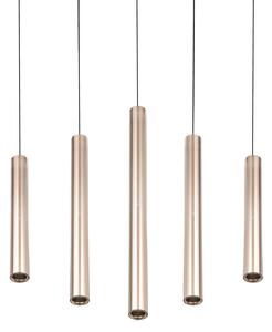 Trio Lighting LED висяща лампа „Аримато“, дължина 94 см, метал в кремав цвят, CCT, Бежов, Дневна/трапезария, Метал, Модерен