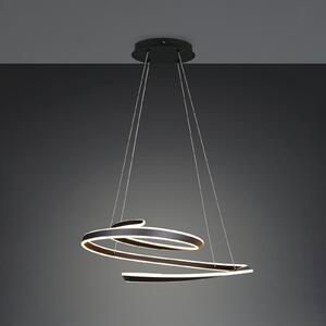 Trio Lighting LED висяща лампа „Арлингтън“, матово черна, дължина 80 см, метал, CCT, Затъмняване, Черен, Дневна/трапезария, Метал, Модерен