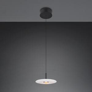 Trio Lighting LED висяща лампа „Sirena“, бяла, Ø 20 см, стъкло, CCT, Затъмняване, Бял, Дневна/трапезария, Стъкло