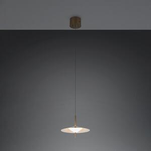Trio Lighting LED висяща лампа „Амало“, платинен цвят, Ø 30 см, метал, CCT, Затъмняване, Металик, Дневна/трапезария, Метал, Модерен