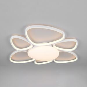 Trio Lighting LED таванна лампа „Amelio“, бяла, 85 см, CCT, дистанционно управление, Затъмняване, Бял, Дневна/трапезария, Пластмаса, Модерен