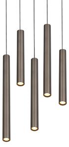 Trio Lighting LED висяща лампа „Arimato“, Ø 35 см, платинен цвят, метал, CCT, Металик, Дневна/трапезария, Метал, Модерен