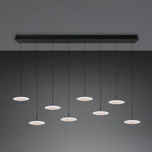 Trio Lighting LED висяща лампа „Sirena“, бяла, дължина 167 см, стъкло, CCT, 8-лампова, Затъмняване, Бял, Дневна/трапезария, Стъкло