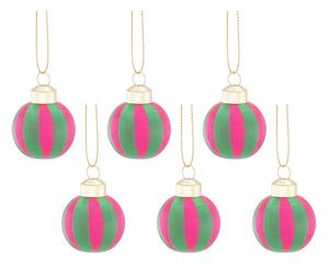 Текстилни коледни топки в комплект 6 бр. 12 cm Yarn Stripe – Sass & Belle