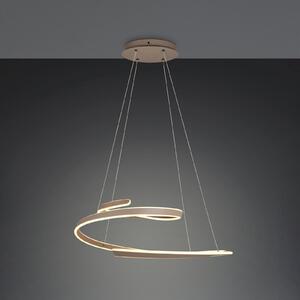 Trio Lighting LED висяща лампа „Арлингтън“, бежова, дължина 80 см, метал, CCT, Затъмняване, Бежов, Дневна/трапезария, Метал, Модерен