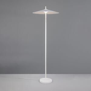 Trio Lighting LED стояща лампа „Амало“, матово бяло, височина 145 см, метал, CCT, Затъмняване, Бял, Дневна/трапезария, Метал, Модерен