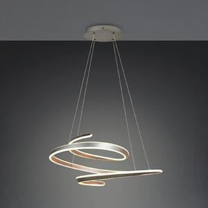 Trio Lighting LED висяща лампа „Арлингтън“, матов никел, дължина 80 см, метал, CCT, Затъмняване, Металик, Дневна/трапезария, Метал, Модерен