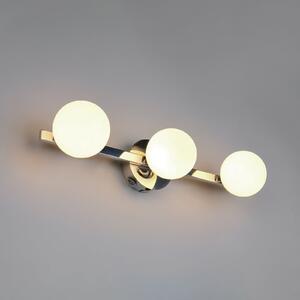 Trio Lighting Стенна лампа „Алфио“, ширина 50 см, хром, метал/стъкло, IP44, 3 лампи, Хром, Баня, Метал, Модерен