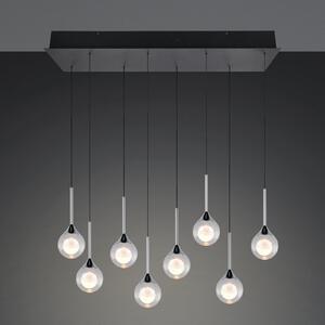 Trio Lighting LED висяща лампа „Calista“, хромирана, дължина 90 см, метал/стъкло, 8 лампи, Затъмняване, Хром, Дневна/трапезария, Метал, Модерен