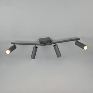 Trio Lighting Таванна лампа „Dara“, дължина 66 см, антрацит, метал, 4-крилна., Черен, Дневна/трапезария, Метал, Модерен