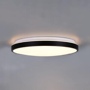 Trio Lighting LED таванна лампа „Fena“, матово черно, Ø 38 см, метал, IP44, Затъмняване, Черен, Баня, Метал, Модерен