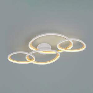 Trio Lighting LED таванна лампа „Sivo“, дължина 103 см, матово бяло, метал, CC, Затъмняване, Бял, Дневна/трапезария, Метал