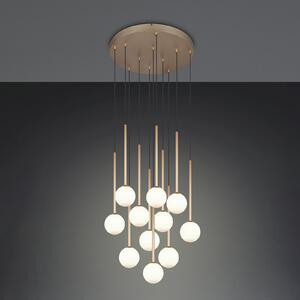 Trio Lighting Висяща лампа „Firano“, златист цвят, Ø 66 см, метал, 11-лъчева, Злато / месинг, Дневна/трапезария, Метал, Модерен