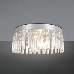 Trio Lighting Таванна лампа „Tommaso“, бяла, Ø 35 см, пластмаса, IP44, Хром, Дневна/трапезария, Пластмаса