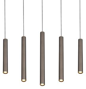 Trio Lighting LED висяща лампа „Аримато“, дължина 94 см, метал в платинен цвят, CCT, Металик, Дневна/трапезария, Метал, Модерен