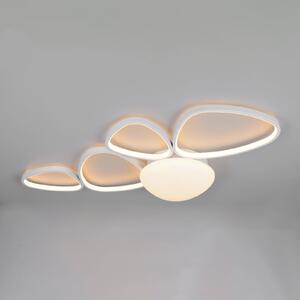 Trio Lighting LED таванна лампа „Amelio“, бяла, 102 см, CCT, дистанционно управление, Затъмняване, Бял, Дневна/трапезария, Пластмаса, Модерен