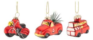 Стъклени коледни топки в комплект 3 бр. 3 cm Transport – Sass & Belle