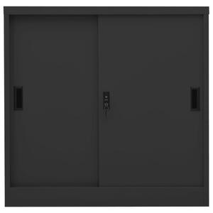 VidaXL Офис шкаф с плъзгаща се врата, антрацит, 90x40x90 см, стомана