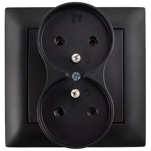 Двоен контакт със заземяване и рамка OSTE JNH002-G Black