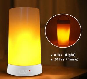 Декоративна LED Лампа Горящ Пламък - USB зареждане, 3 режима,Таймер, IR Дистанционно