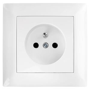 Единичен контакт със заземяване и рамка OSTE JNH001-G White