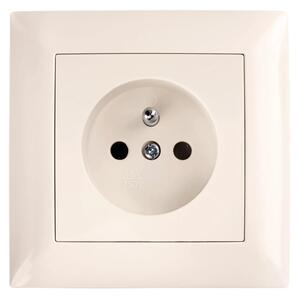 Единичен контакт със заземяване и рамка OSTE JNH001-G Beige