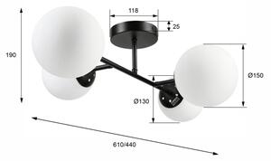 Плафонен полилей MADDIE 4xE14/5W/230V черен