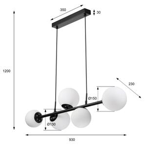 Полилей с кабелно окачване MADDIE 5xE14/5W/230V черен