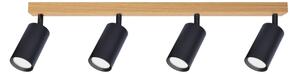 Brilagi - Точково осветително тяло SELE 4xGU10/30W/230V черно/дъбов декор