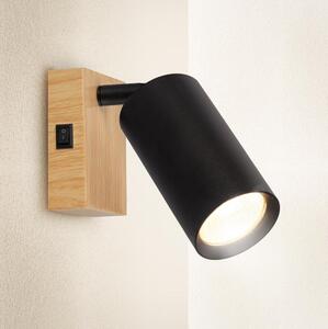 Brilagi - Настенно насочваемо осветително тяло SELE 1xGU10/30W/230V черно/дъбов декор