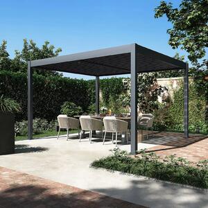 Алуминиева биоклиматична пергола ELEGANCE DUO 3.6 × 4 м цвят антрацит