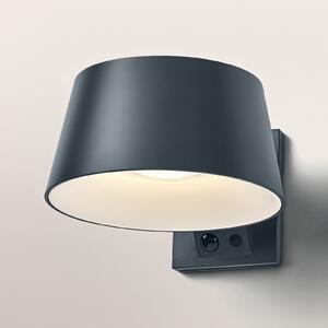 OSRAM слънчева стенна лампа ENDURA STYLE BRELLA, сива, сензор IP54, Затъмняване, Сив, Пластмаса, Модерен, Стенна розетка отдолу