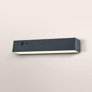 OSRAM слънчева стенна лампа ENDURA STYLE SHORE, сива, сензор, IP54, Затъмняване, Сив, Пластмаса, Модерен, Стенна ъглова