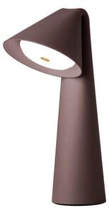 FRANDSEN LED акумулаторна настолна лампа Ami, кафява, 32 cm, с регулируема, Затъмняване, Кафяв / ръждив, Дневна/трапезария, Пластмаса, Модерен