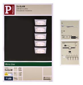 Paulmann 93587 - К-кт 5xLED/0,4W Лампа за вграждане 12V/230V 2700K