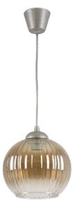 Brilagi - LED полилей на кабел GLASS 1xE27/60W/230V Ø 18 см сребрист/опушено кафяво