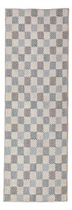 Синя пътека със смес от памук подходяща за пране 80x230 cm Muted Checkerboard – Flair Rugs
