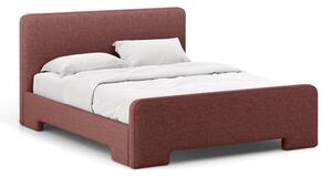 Розово двойно легло 160x200 cm тапицирано с включена подматрачна рамка Eda – Micadoni