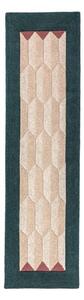 Ръчно изработена вълнена пътека в естествен цвят/тюркоазена 60x230 cm Apex Border Wool – Flair Rugs
