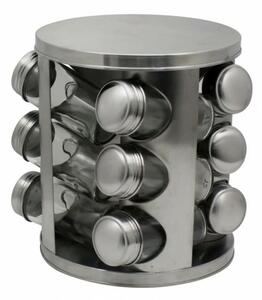 Бурканчета за подправки Oliver Voltz OV51217A12 silver, 12 броя, 80 ml, стъкло, прозрачни, сива поставка