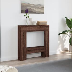 VidaXL Облицовка за камина, кафяв дъб, 81x18x82 см, инженерно дърво